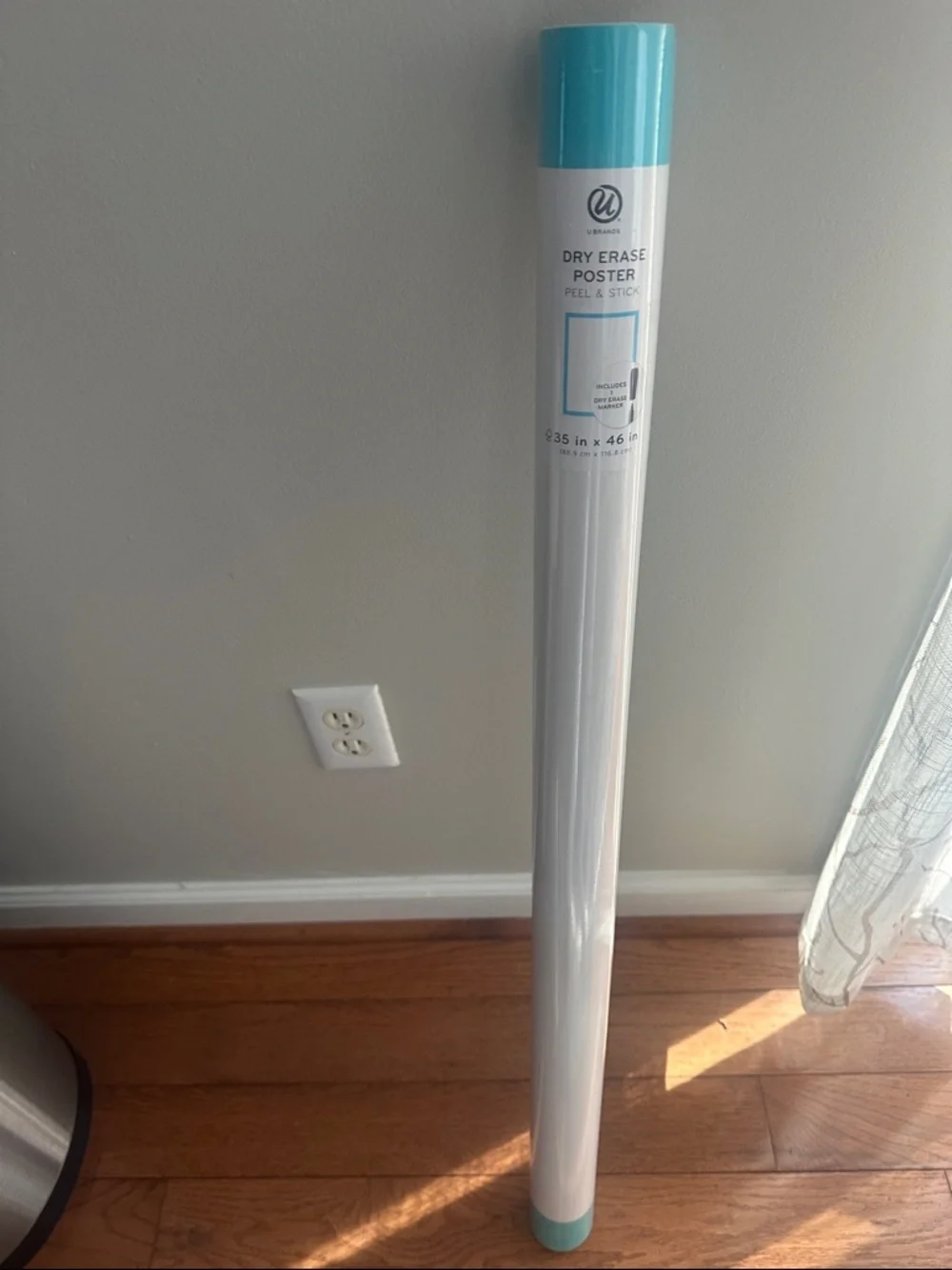 U Brands Dry Erase Poster Peel & Stick - Teal Accent